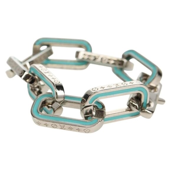 LOUIS VUITTON Brassle Monogram Links Bracelet metal Silver M80195 Auth 157982SM - Picture 3 of 14